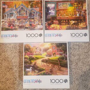 Set of 3 Buffalo Country Life 1000 piece puzzles New, sealed